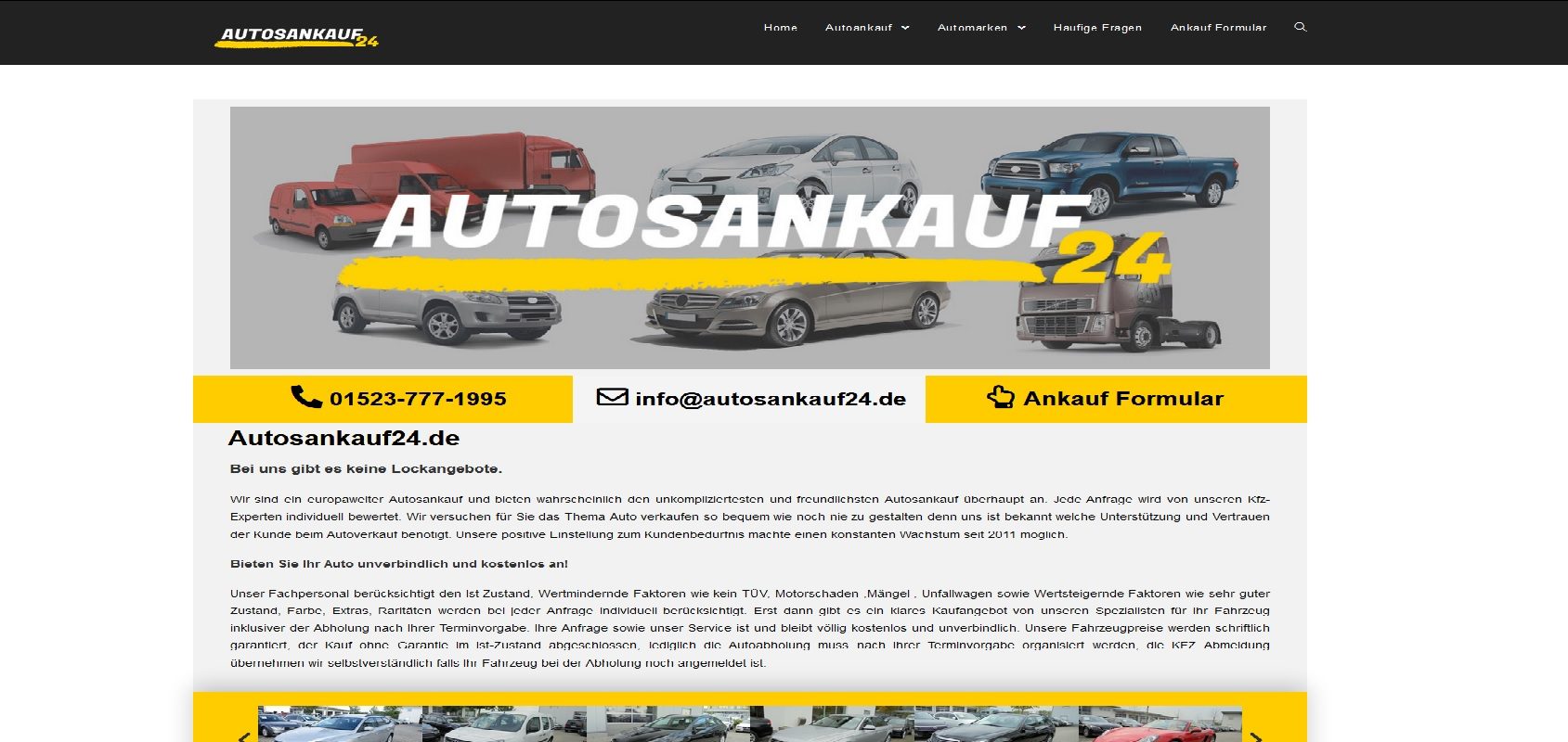 Autosankauf24.de bietet Top Kontitionen bei Gebrauchtwagen Ankauf
